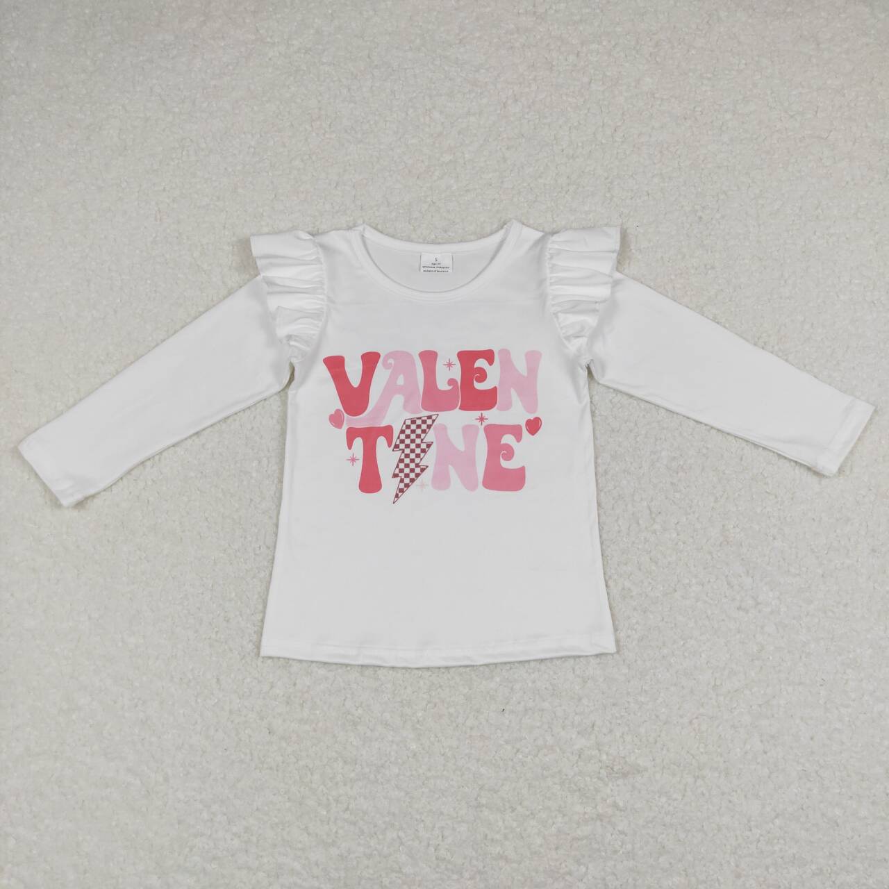 GT0440 valentine letter lightning lace long-sleeved top