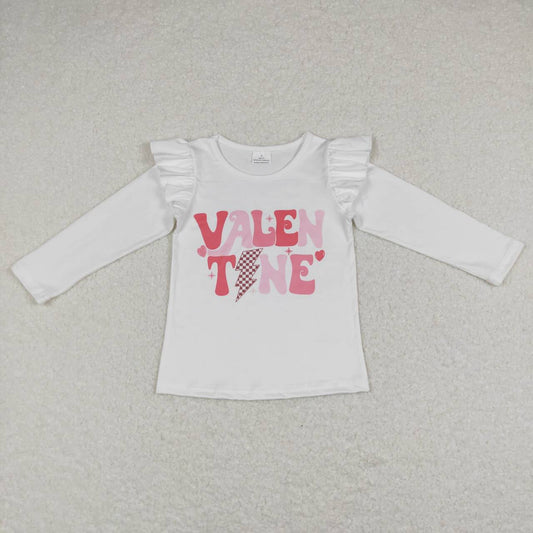 GT0440 valentine letter lightning lace long-sleeved top