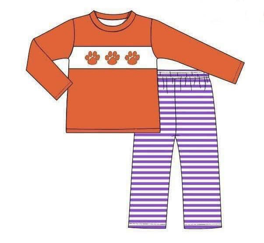 Custom moq 3 tat about 6-8 weeks Orange Boys Long Sleeve Trousers Suit
