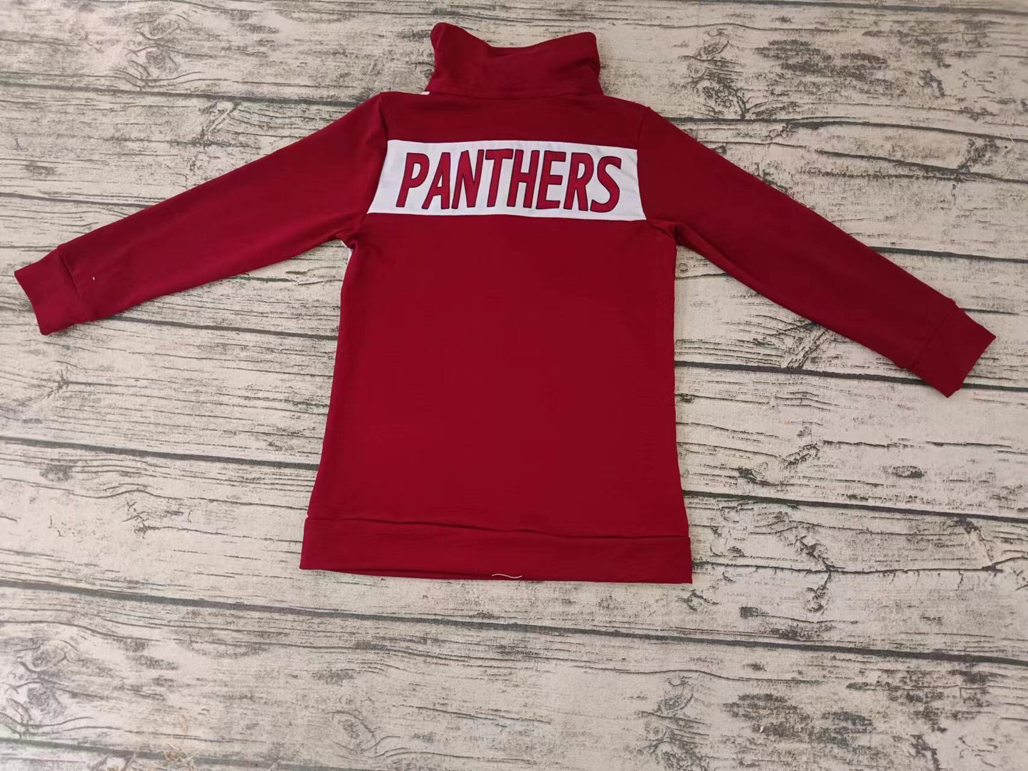 Boys red long sleeve panthers top moq 5