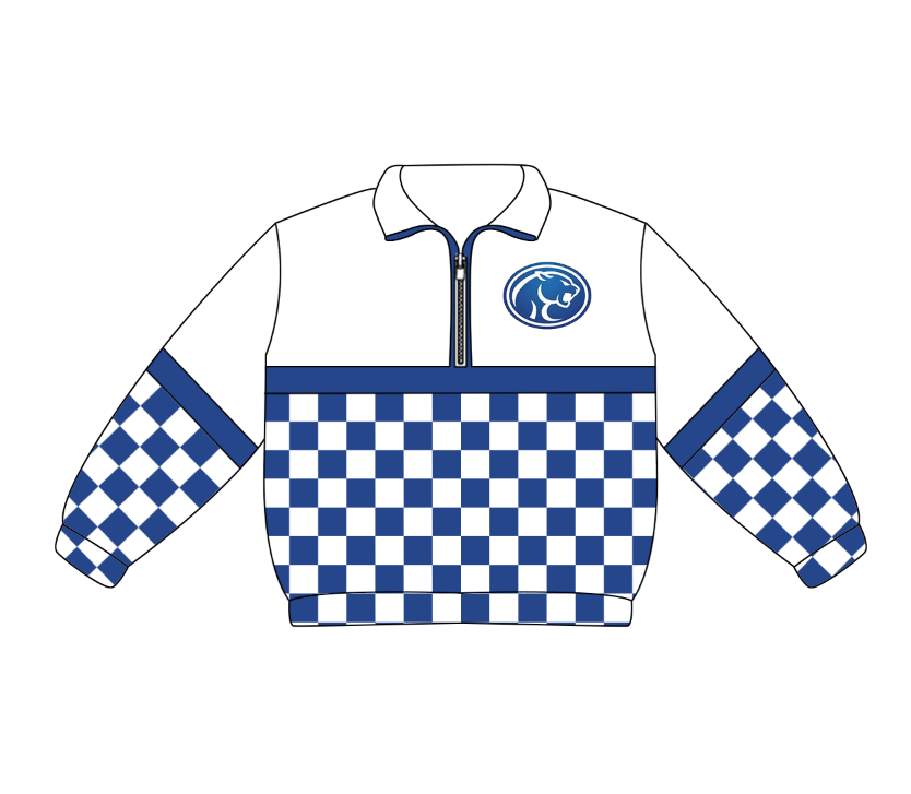 Custom moq 5 mix size milk silk summer teams Daddy and Me Blue Long Sleeve Team Zipper Pullover Tops