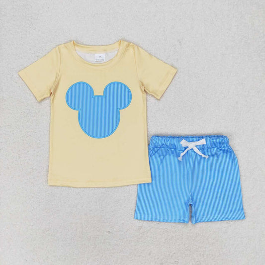 Cute Clothes BSSO0875 Baby Boys Yellow Shirt Stripes Shorts Clothes Sets