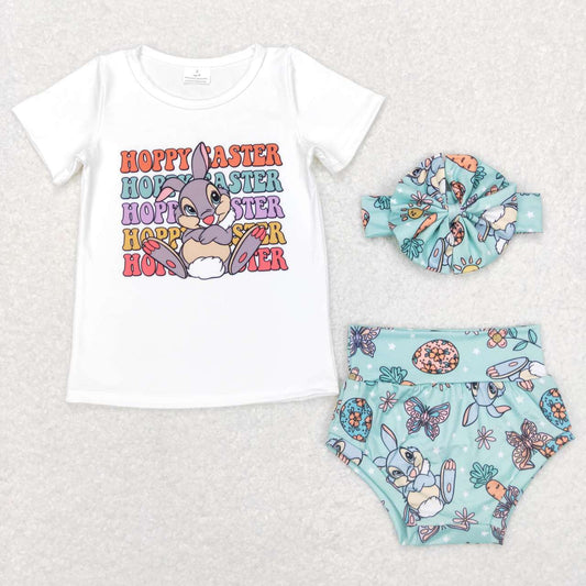 GBO0196 hoppy easter letter rabbit white short-sleeved carrot briefs suit