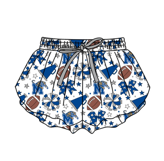 Custom moq 5 mix size milk silk summer teams Outdoor Sports Bow Star Printed Comfortable Shorts For Baby Girls