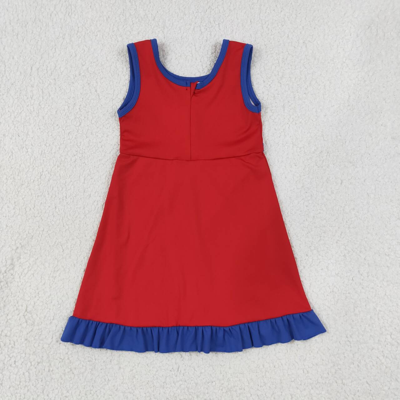 RTS NO MOQ yoga fabric cotton GSD4132 Baby Girls Black Red Sleeveless Scallop Trim Yoga Dress