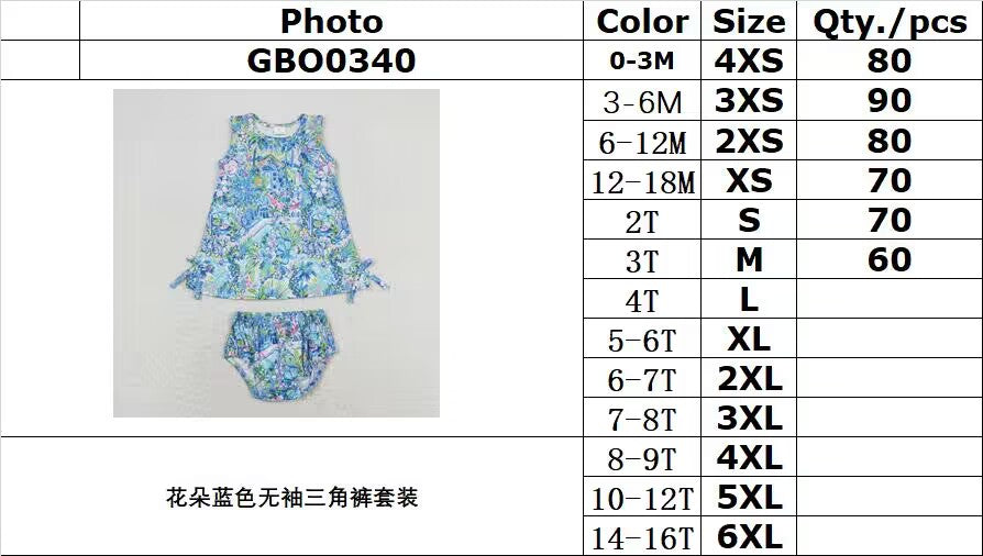 GBO0340 RTS Baby girl clothes painting girl summer bummies sets