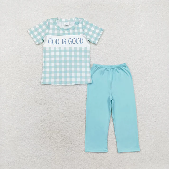 RTS NO MOQ Girls God Is Good Sibling Rompers Clothes Outfits Sets