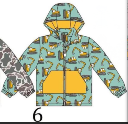 pre order no moq ARNLCY01 Baby Kids  Long Sleeve Print Hooded Zip Up Jacket Fall Kids Outerwear Coat