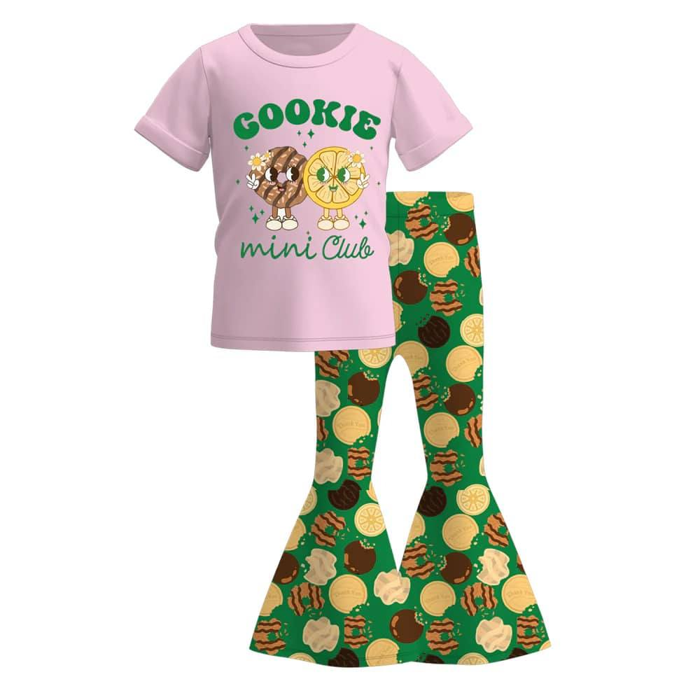 CUSTOM moq 3 mix size eta 6-8weeks Donut Girls Short Sleeve Long Pants Set