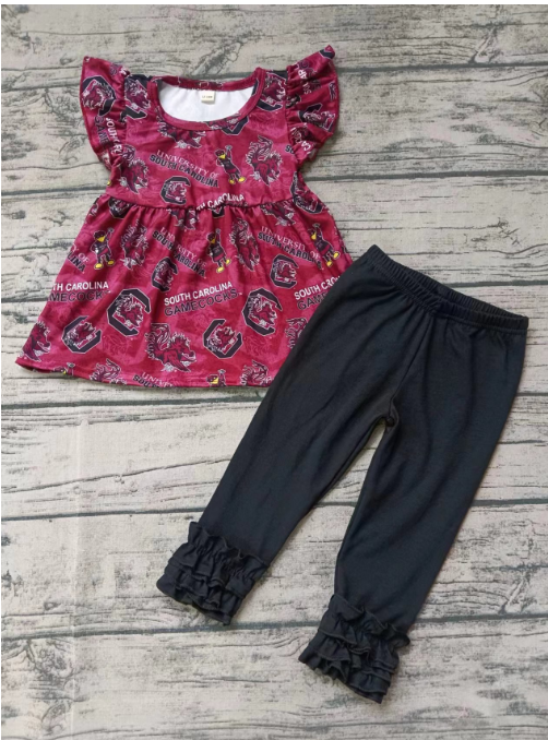 custom moq 3 eta 5weeks Team Girls Short Sleeve + Pants Suit