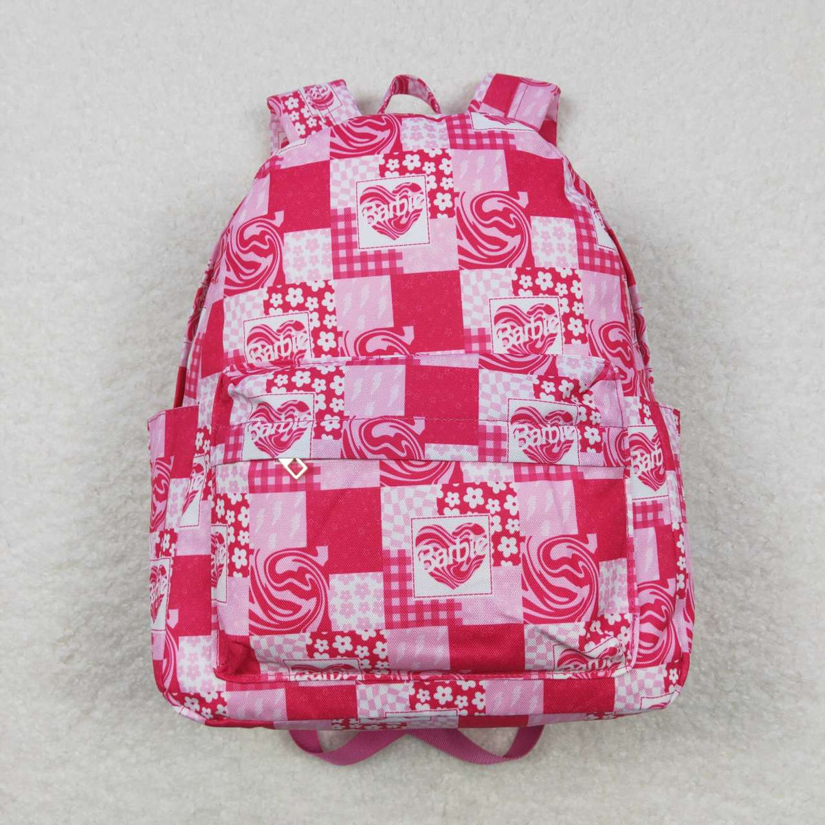BA0114 Cute Clothes flower rose pink plaid backpack
