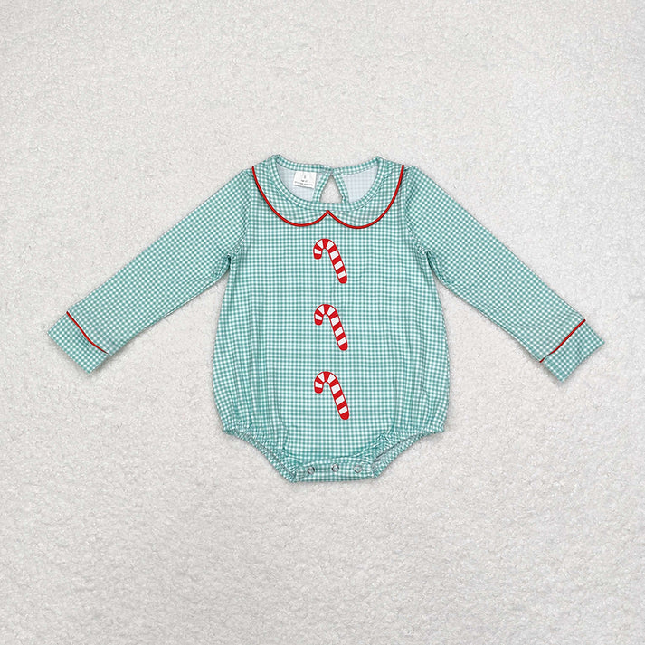 RTS NO MOQ Baby Boys Christmas Candy Cane Sibling Rompers Outfits Clothes Sets