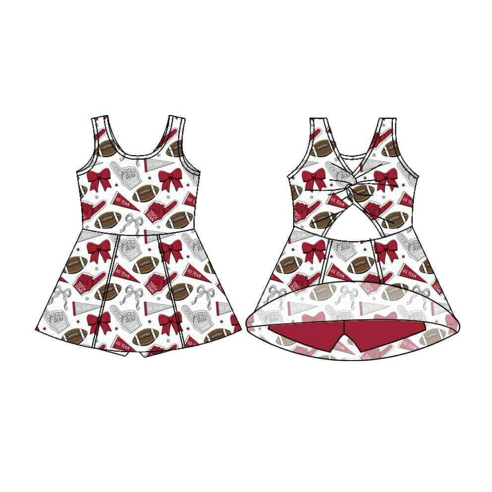 Custom moq 5 each style eta 6-7weeks baby girl clothes team bow sleeveless skirts dress-25.7.22