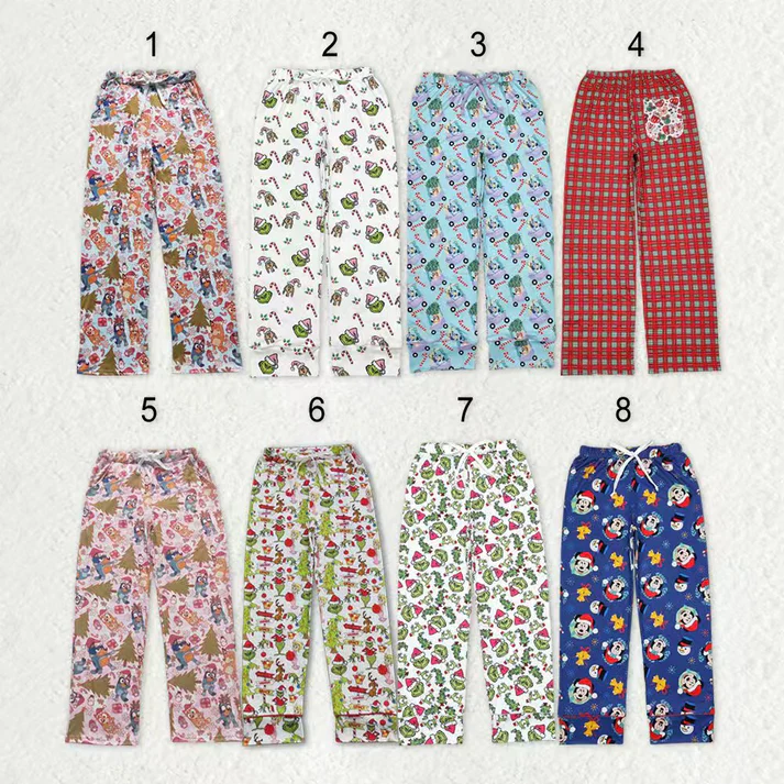 RTS NO MOQ Sibling adult clothes Christmas cartoon adult long pants