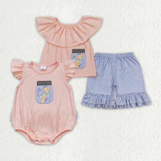 RTS NO MOQ baby girl clothes Rompers Clothes Sets