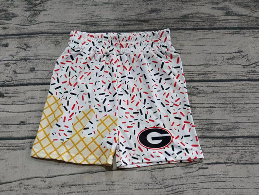 Custom moq 3 eta 6-7weeks kids clothes Gold white Beach Summer Shorts