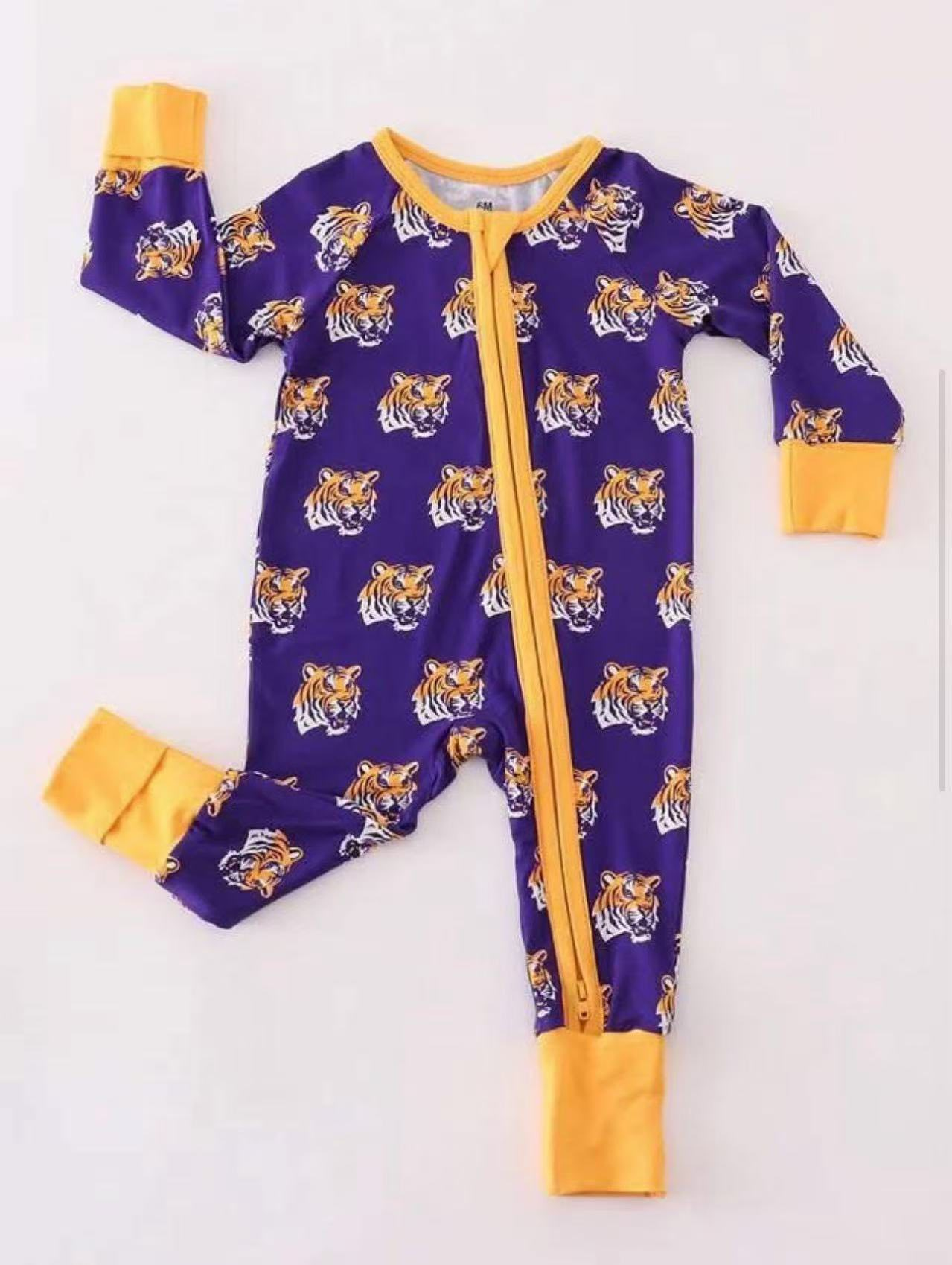 Custom summer teams baby girls clothes team purple long sleeve pants sets 2 and rompers 2-25.7.25