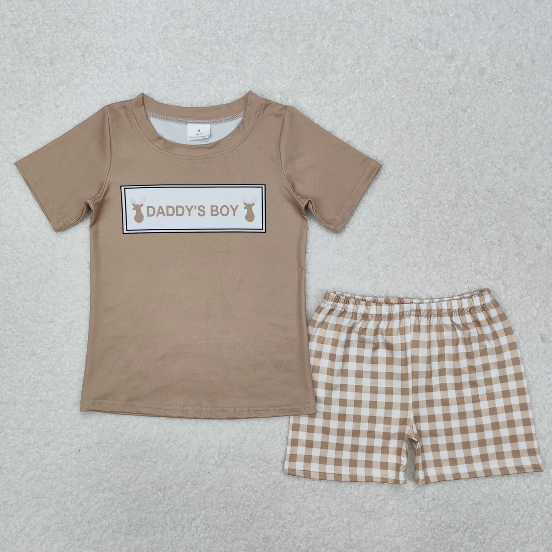 RTS NO MOQ Sibling Baby boy clothes MAMA camouflage Short Sleeve shorts Suits