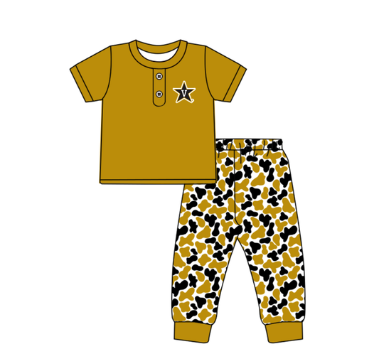 Custom moq 5 mix size milk silk summer teams baby boys clothes camouflage short sleeve pants sets-25.11.25