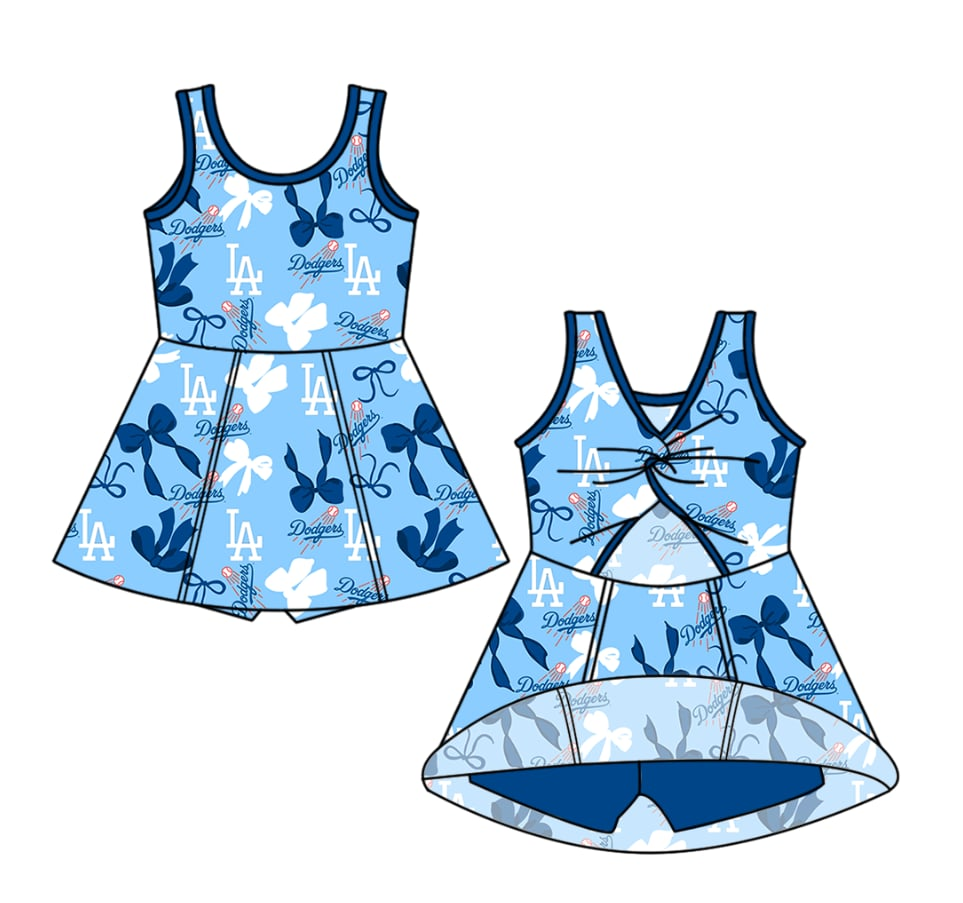 Custom moq 5 mix size baby kids clothing sport team  team  blue color