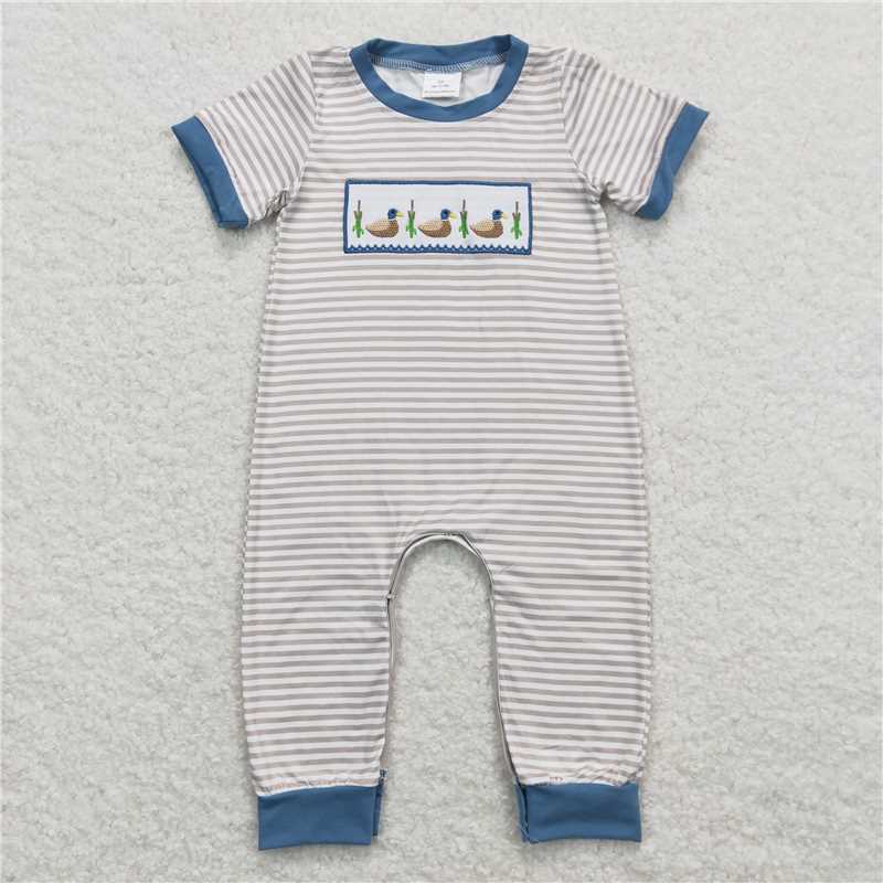 RTS NO MOQ Girls Boys embroidery duck Clothes Sets and romper