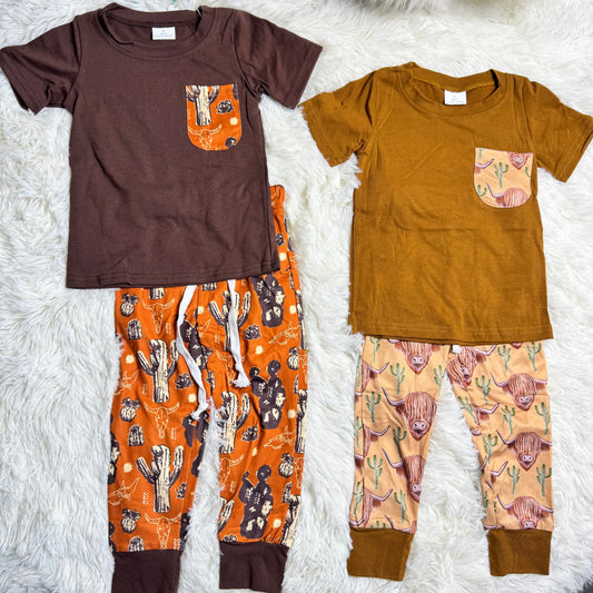 RTS NO MOQ Sibling Baby boy clothes short sleeve pants Sets