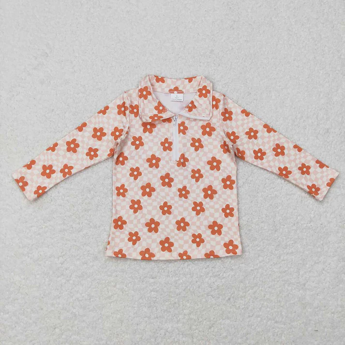 RTS NO MOQ Zippered pullover long-sleeved top: leopard print & small flowers & plaid