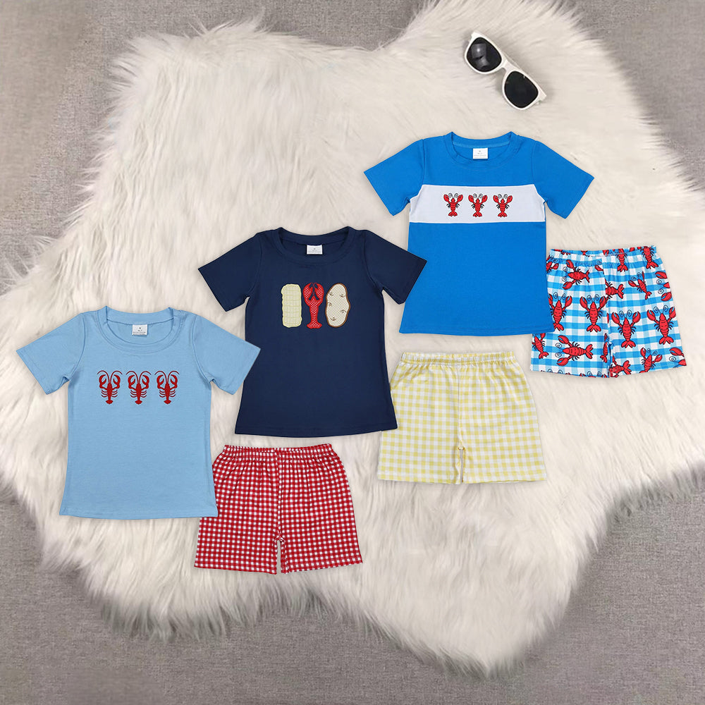 RTS NO MOQ Embroidery short-sleeved shorts suit & short-sleeved sets