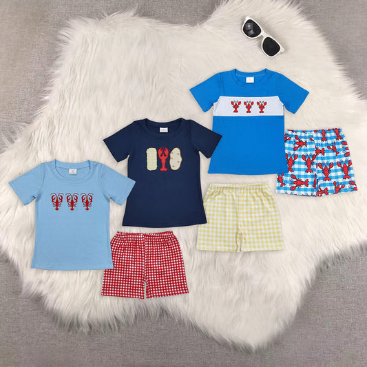 RTS NO MOQ Embroidery short-sleeved shorts suit & short-sleeved sets