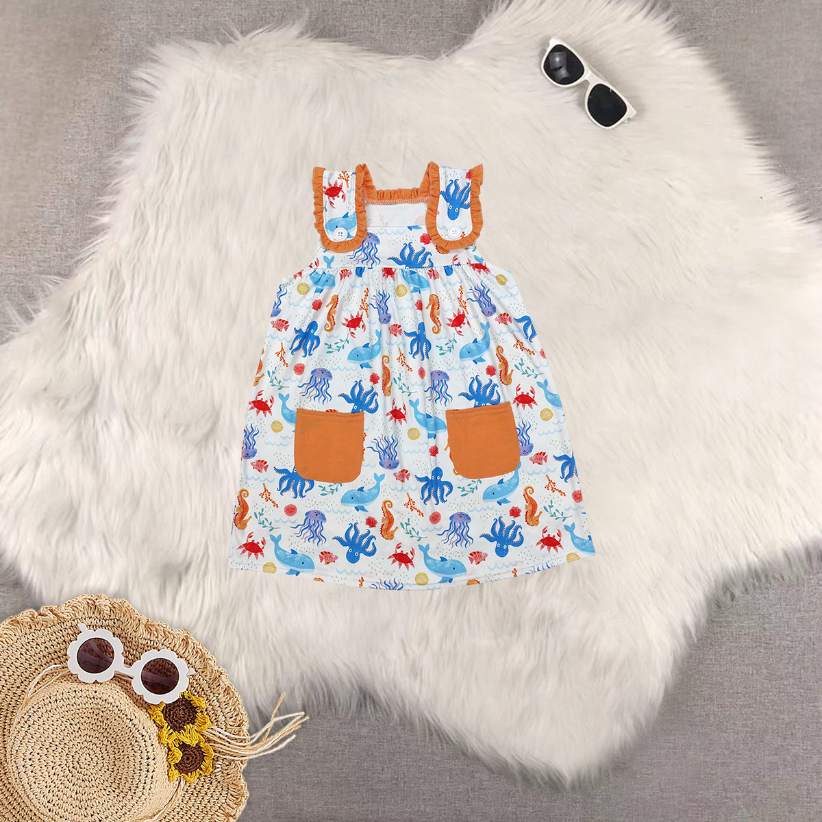 RTS NO MOQ baby Girls Clothes short sleeve shorts Sets and dress