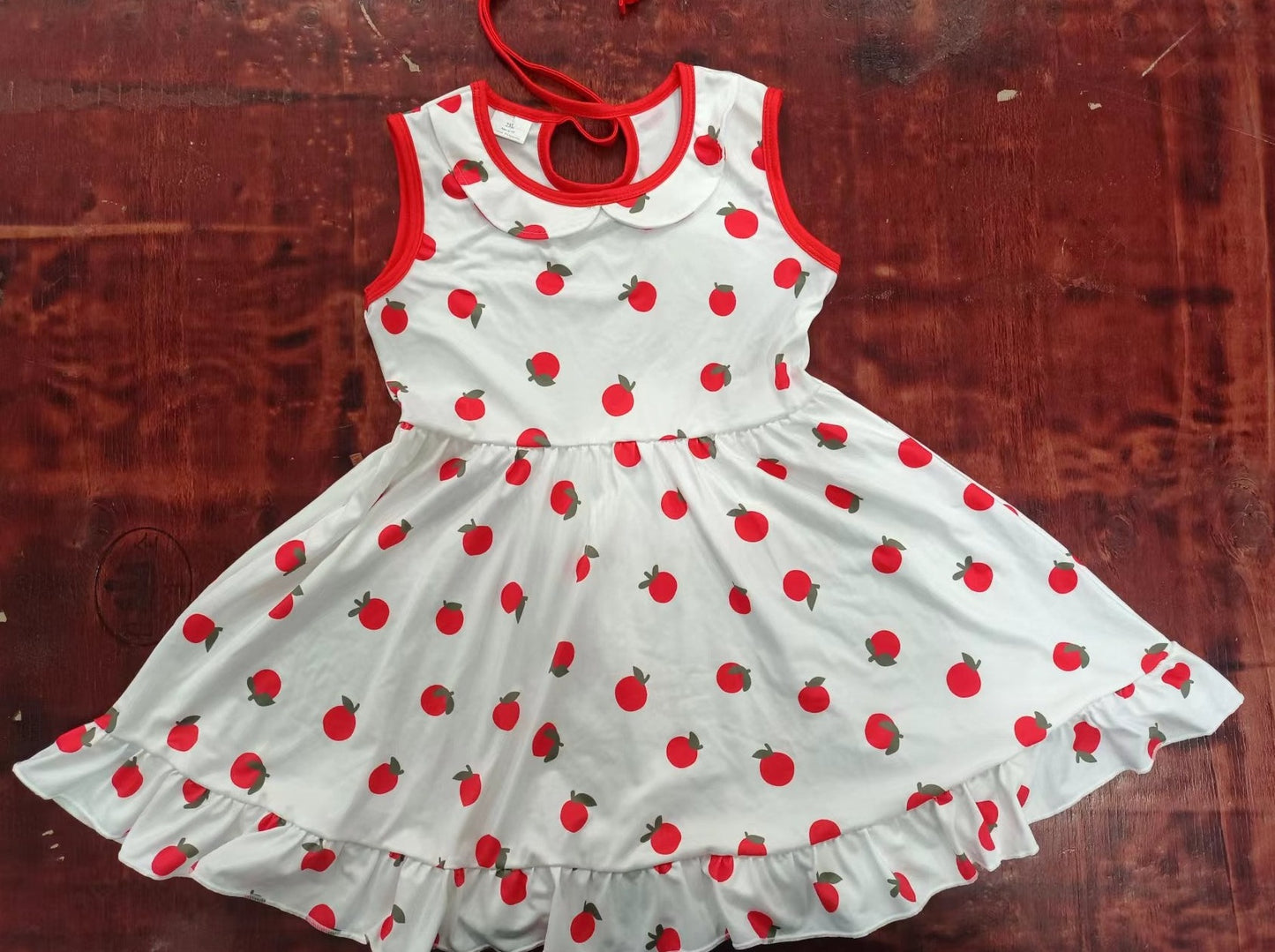 custom moq 5 eta 4-6weeks summer girls red sleeveless skirt dress