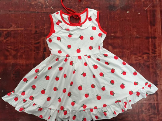 custom moq 5 eta 4-6weeks summer girls red sleeveless skirt dress
