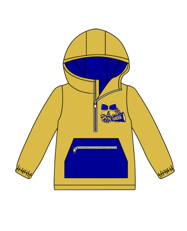 Custom moq 5 mix size milk silk summer team baby girls and boys clothes blue hooded long sleeve top-25.10.24