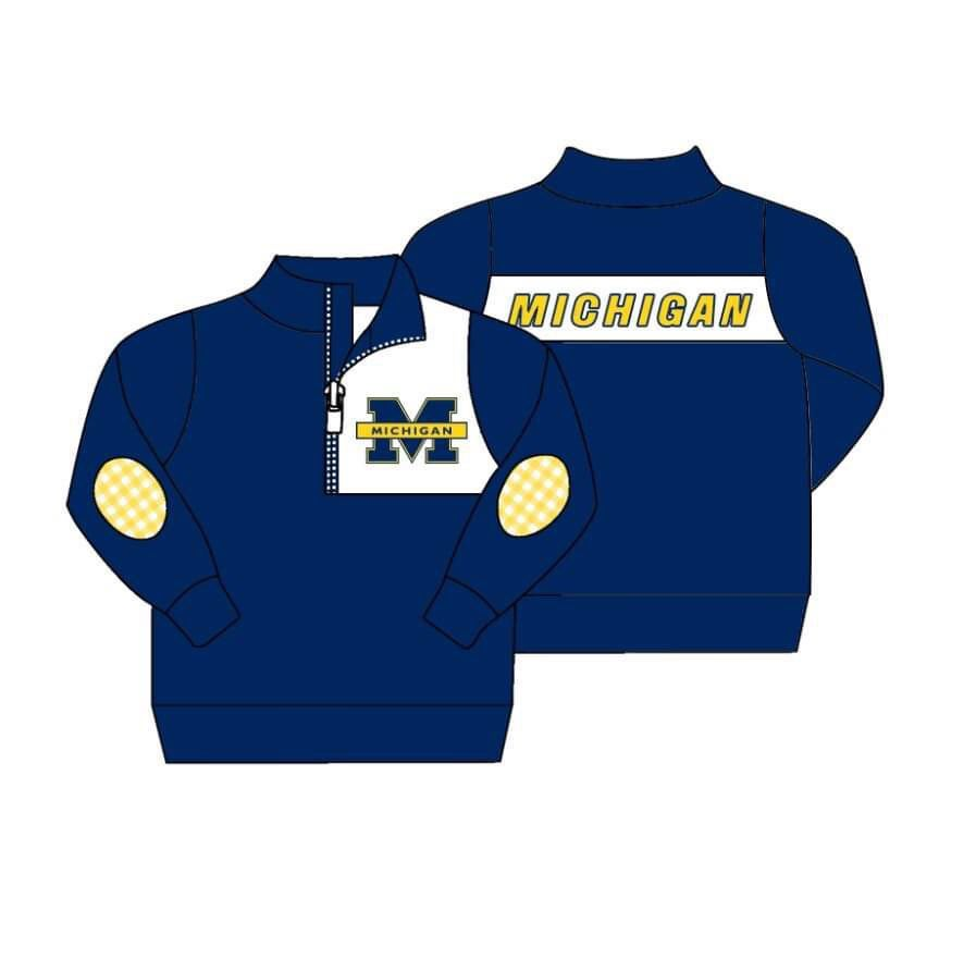 Custom moq 5 mix size milk silk summer teams baby girls clothes team blue sport team long sleeve tops-25.7.19