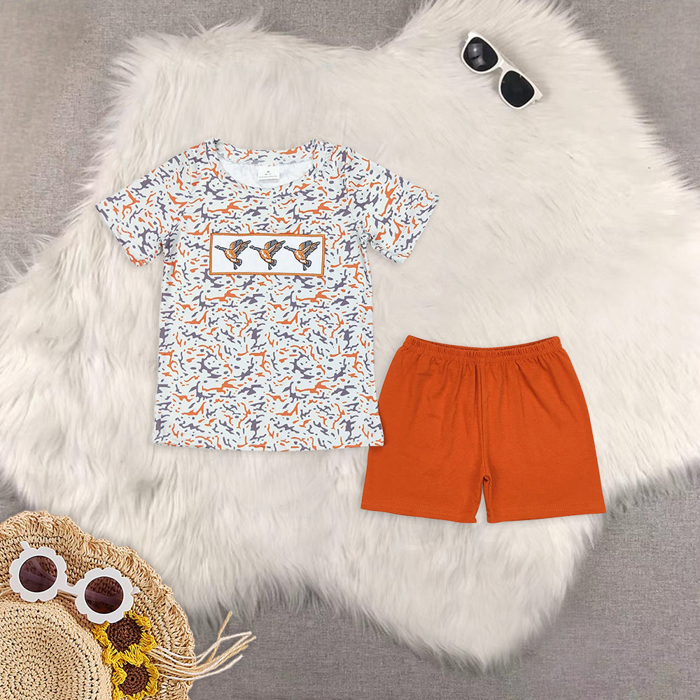 RTS Boys and girls Embroidered Short Sleeve Shorts sets dress rompers