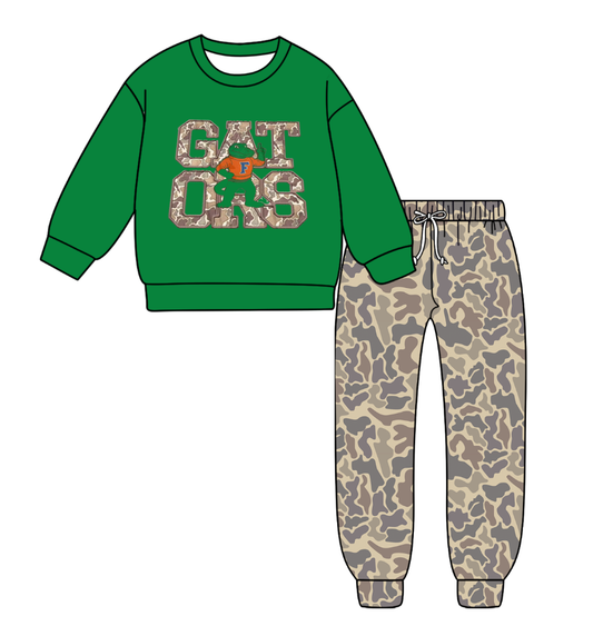 Custom moq 5 mix size milk silk summer teams baby boy clothes green long sleeve pants sets-25.9.9