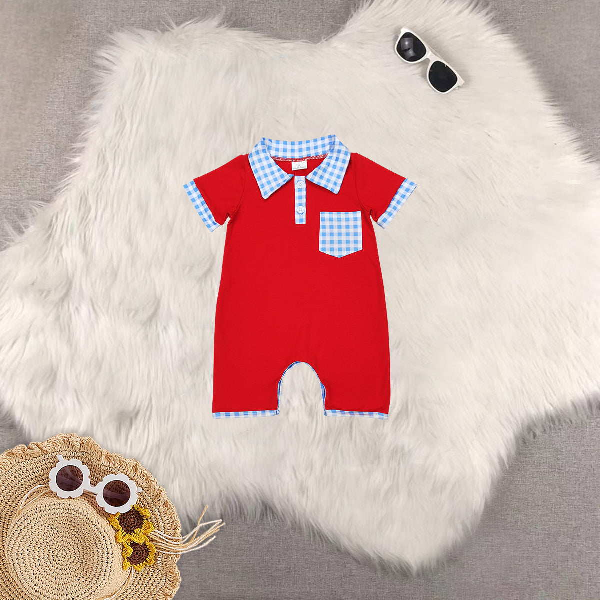 RTS NO MOQ baby boys clothes national day short sleeve Rompers Clothes Sets