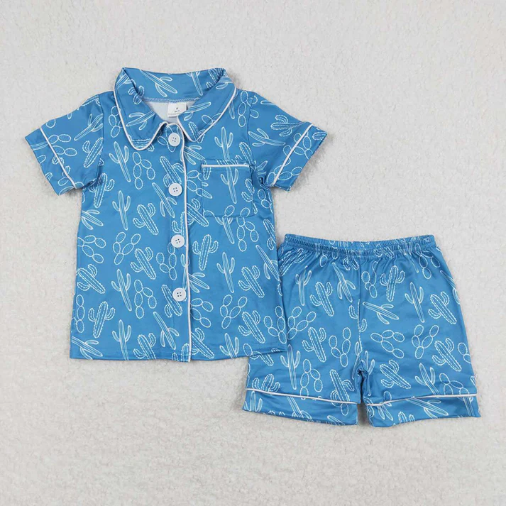 RTS NO MOQ Girls Boys shorts sleeve Clothes pajamas Sets