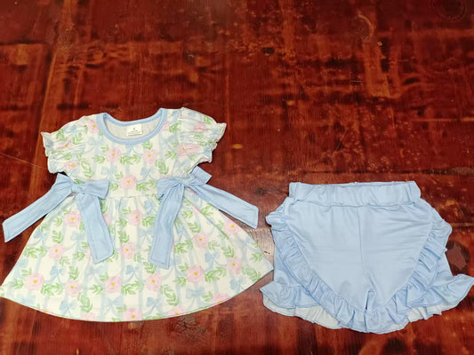 Custom moq 3 eta 6-7weeks baby girls clothes floral short sleeve shorts sets-25.5.12