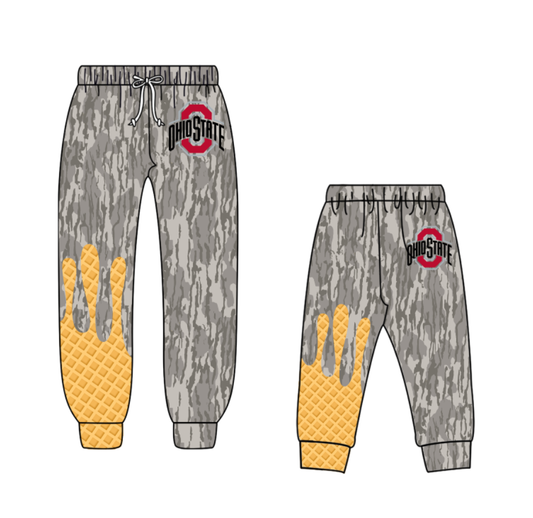 Custom moq 5 mix size milk silk summer teams baby boy clothes camouflage long pants and adult pants-25.8.26