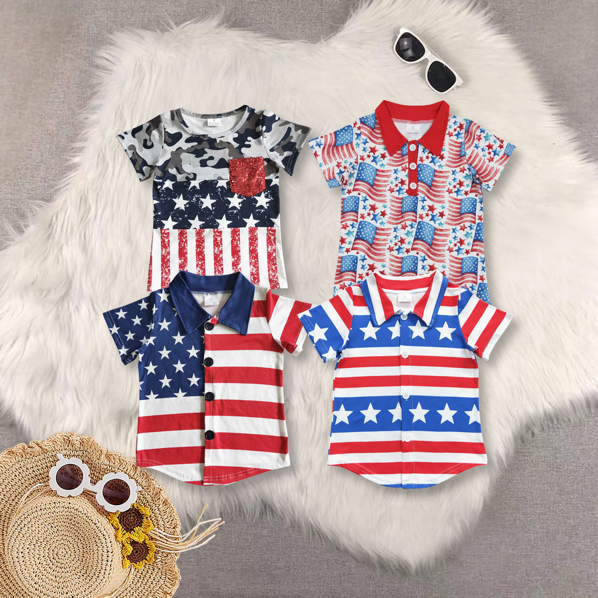 RTS NO MOQ baby boys clothes short-sleeved tops