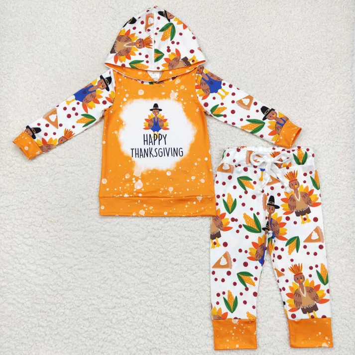 RTS NO MOQ Sibling Baby girls boy clothes hooded long-sleeved trousers suits