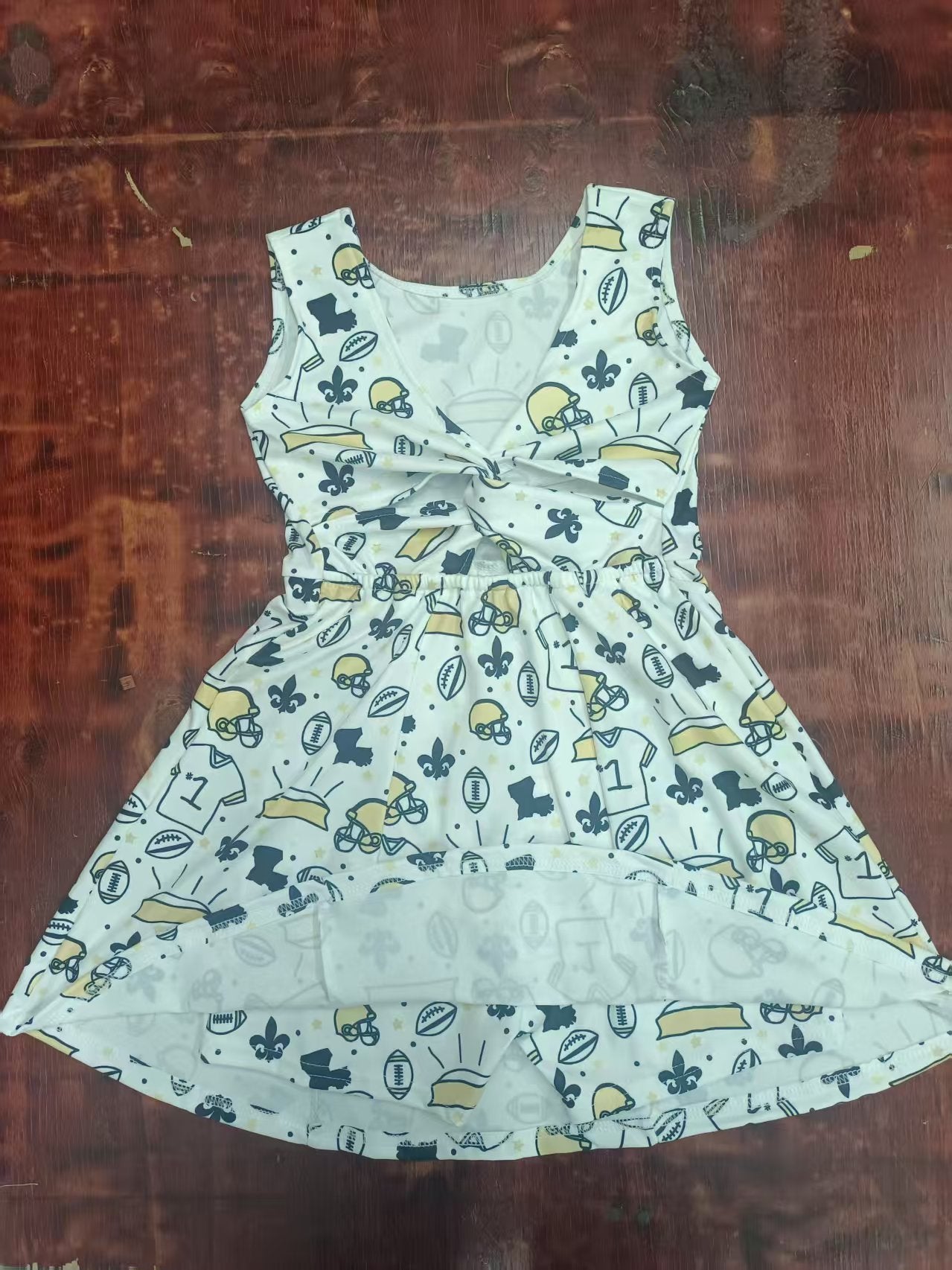 Custom moq 3 eta 6-7weeks baby girl clothes team white sleeveless dress