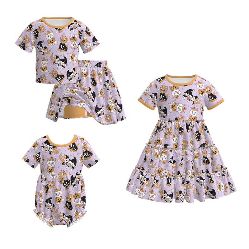 Custom moq 5 each style eta 6-7weeks baby girl clothes short sleeve shorts set and dress and romper