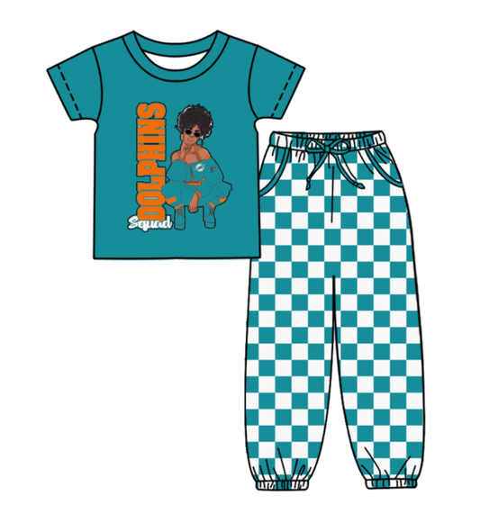 Custom moq 8 mix size milk silk summer teams baby boy clothes teal plaid short sleeve pants sets-25.9.29