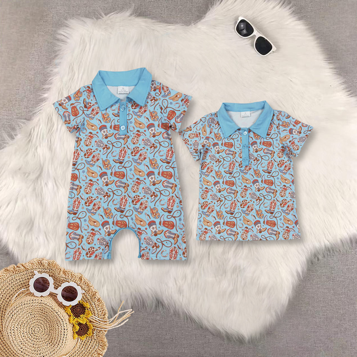 RTS Sibling baby boys clothes short Sleeve rompers top