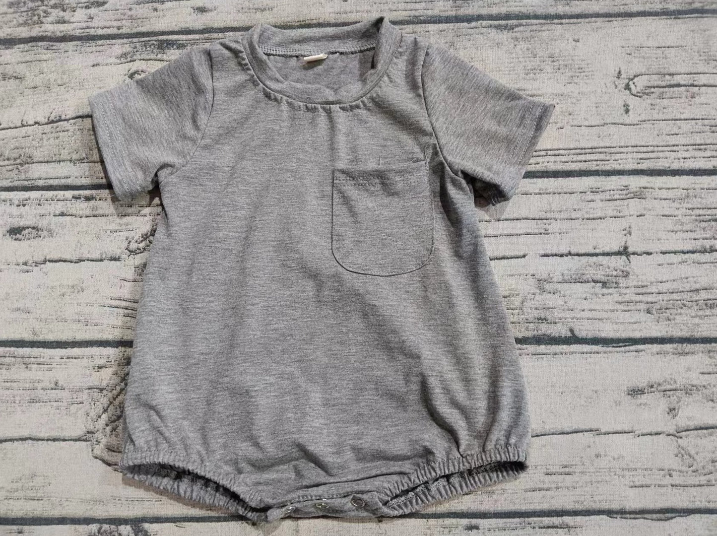 custom moq 5 eta 4-6weeks mix size baby boys clothes gray short sleeve summer Romper