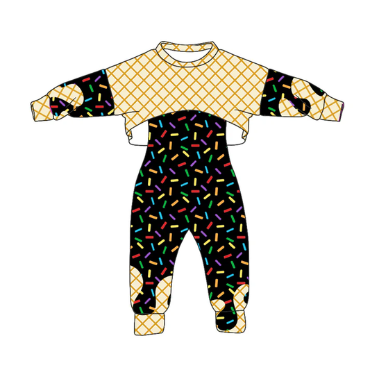 Custom summer teams baby girl clothes team black long sleeve pants 2pc sets-25.8.4