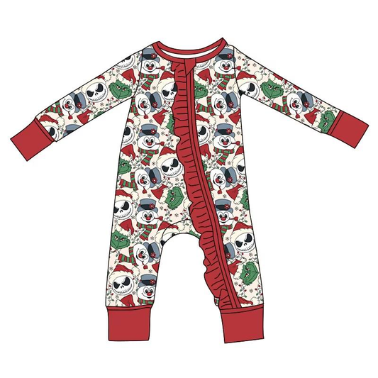 Custom moq 5 each style eta 6-7weeks baby girl clothes Christmas long sleeve romper-25.8.2