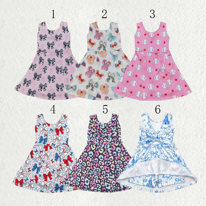 RTS NO MOQ baby girl clothes yoga floral short-sleeved skirt sets